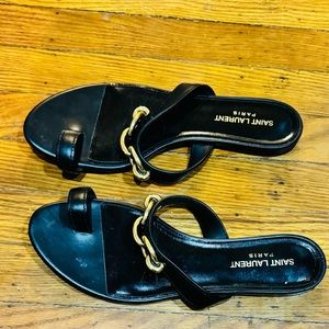 Saint Laurent black leather sandals
